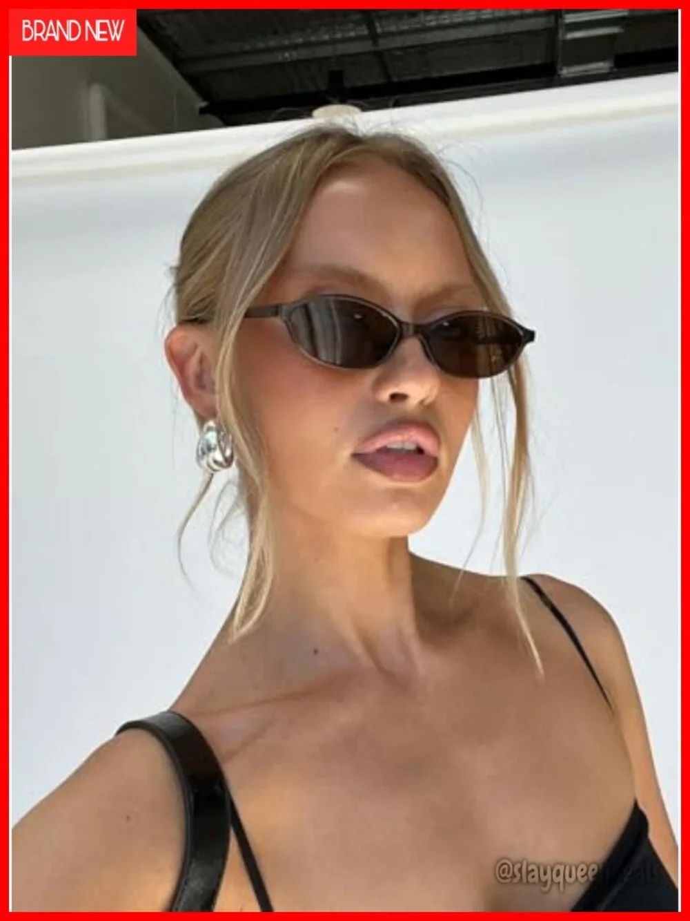 Retro Oval Cat Eye Sunglasses UV400 Full Frame Lightweight